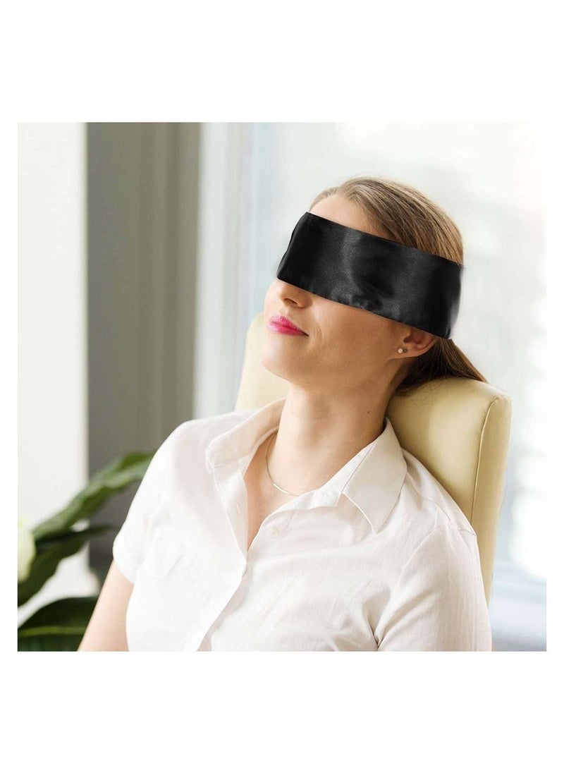 Eye Mask, Cover Eyeshade Sleep Mask Natural Silk Soft Satin Pressure Free for A Full Night Sleeping Nap Ideal Gift Women 2 PCS