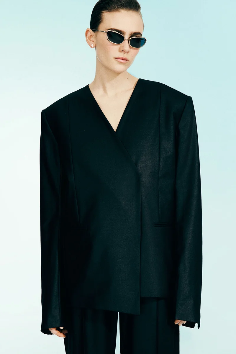 H&M Wool-blend asymmetric blazer