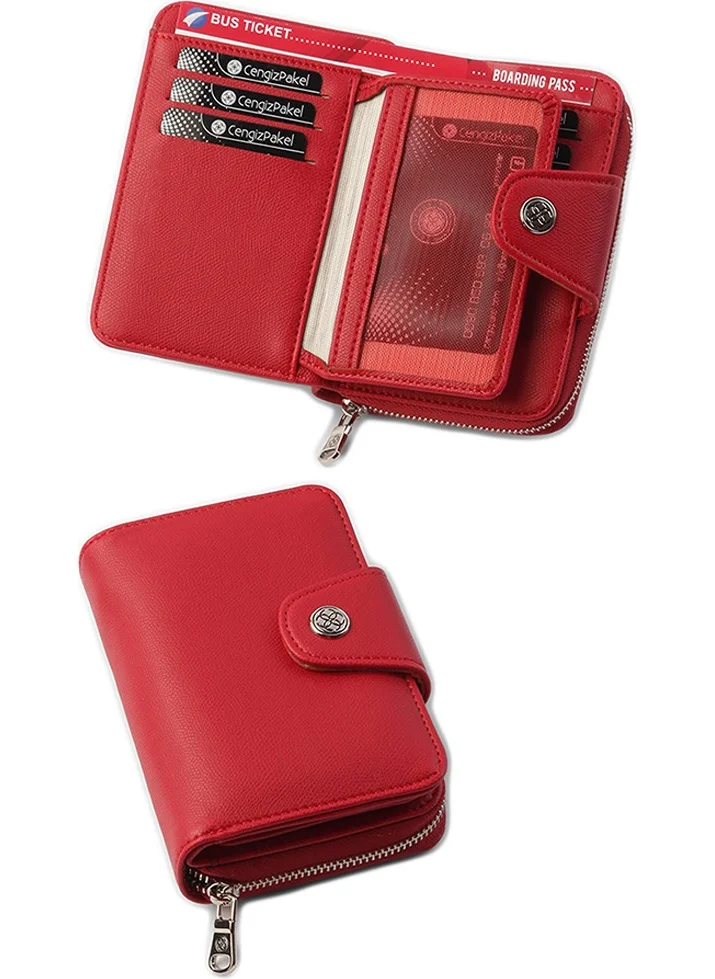 Cengiz Pakel Women's Wallet Small Size Women's Wallet Red