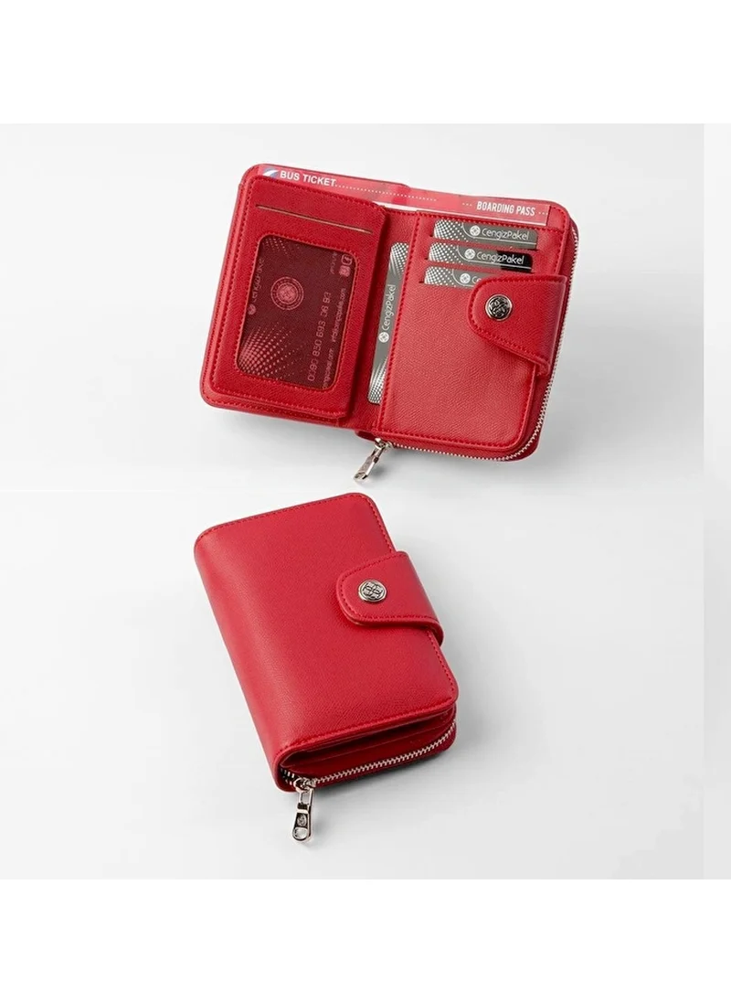 Cengiz Pakel Women's Wallet Small Size Women's Wallet Red