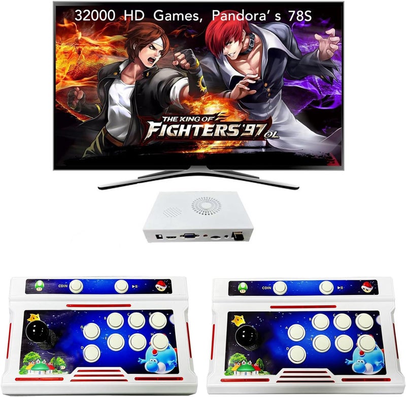 FVBADE [32000 Games in 1 78S Pandora Box Arcade Game Console for PC & Projector & TV,3D Games 1-4 Players Double Joystick Favorite List Game Category Save/Search/Hide/Pause - Image 1