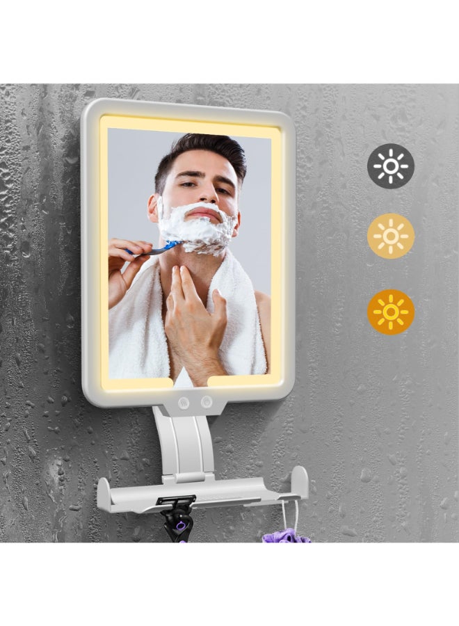 saiggnyy Instant Heated fog free Shower Mirror Fogless for Shaving for Women Makeup RemovingAnti fog Mirror for shower with 3Color Dimming LightRechargeable Lighted Mirror2Ways Wall Mounted Shower Mirrors - Image 4