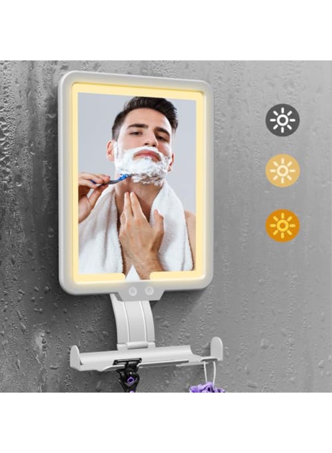 saiggnyy Instant Heated fog free Shower Mirror Fogless for Shaving for Women Makeup RemovingAnti fog Mirror for shower with 3Color Dimming LightRechargeable Lighted Mirror2Ways Wall Mounted Shower Mirrors - Image 3