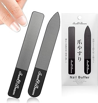 Sun&Beam Nails SunBeam Nails Glass Nail File Nano Nail Buffers Crystal Shine Polisher Professional Manicure Tools Kit with Box 2Pcs Set - Image 1