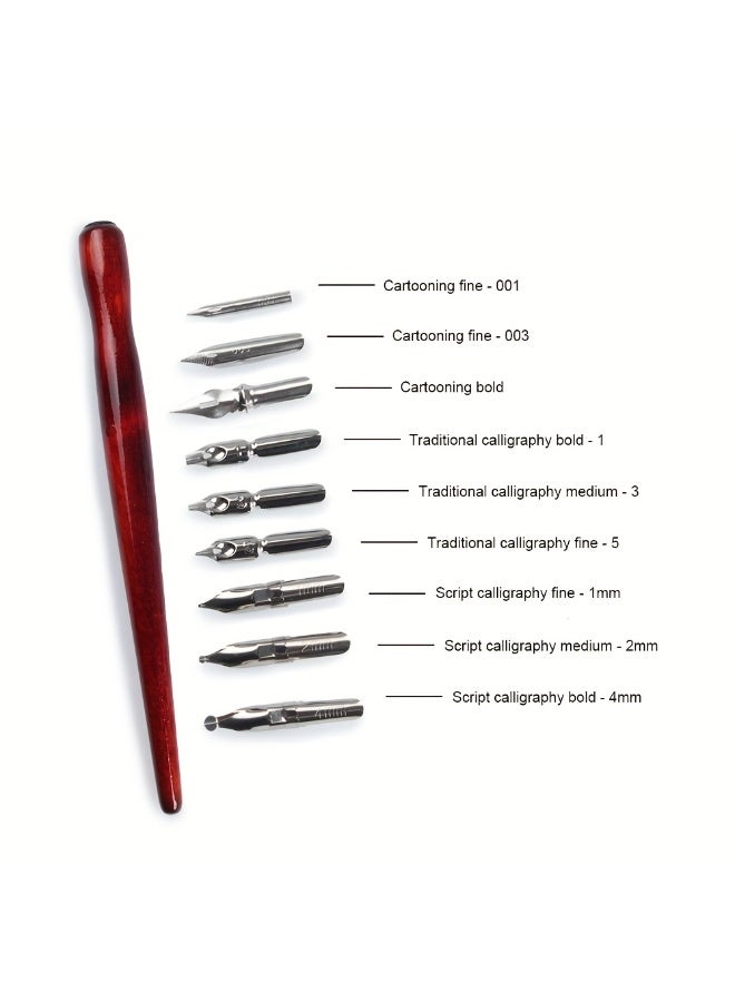 اتش واي طقم أقلام الخط الاحترافي – 9 ريش متنوعة للخط والرسم والزخرفة - Image 2