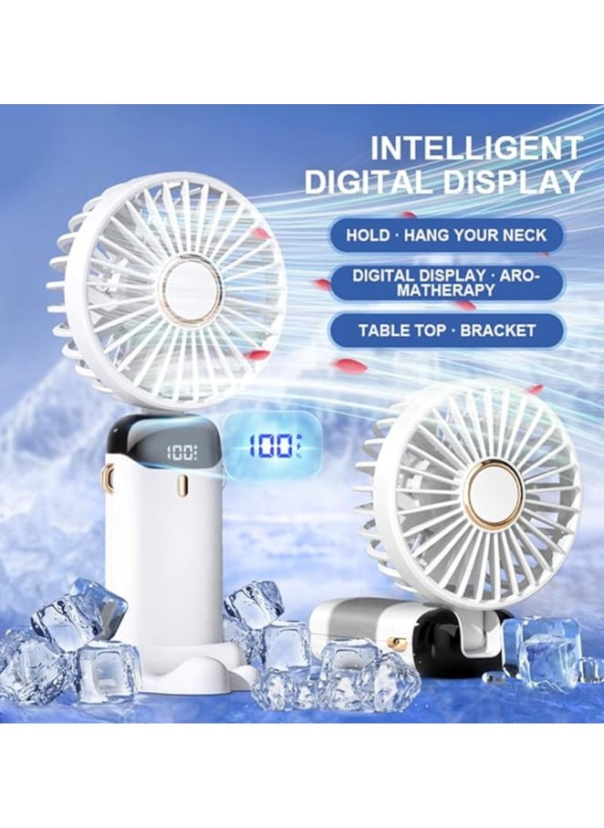 Generic Handheld Rechargeable 7000mAh Fan, 5 Adjustable Speeds Desk Table Fan with LED Power indicator  - Image 2