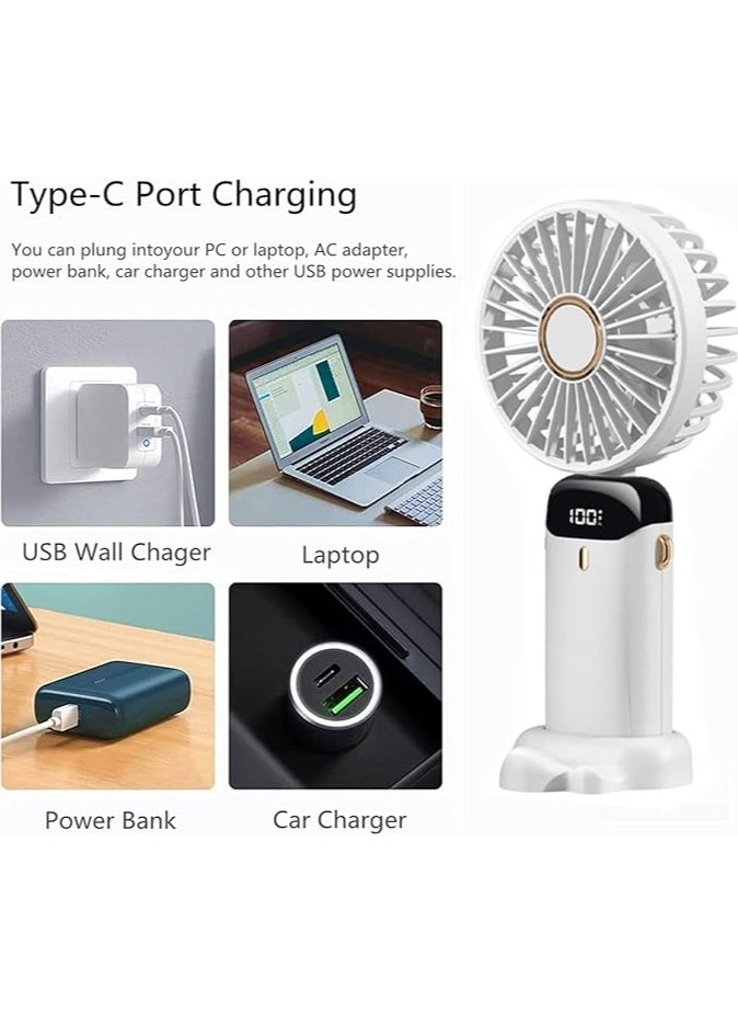 Generic Handheld Rechargeable 7000mAh Fan, 5 Adjustable Speeds Desk Table Fan with LED Power indicator  - Image 3
