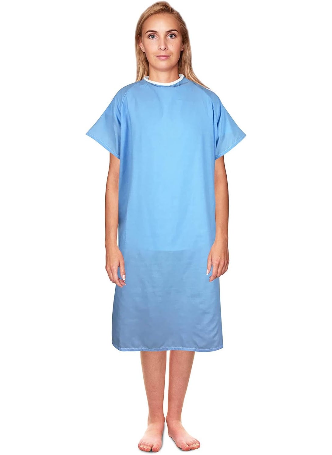 DMI DMI Easy Access Unisex Patient Hospital Gown Easy Care Machine Wasable ExtraLarge Blue  - Image 1
