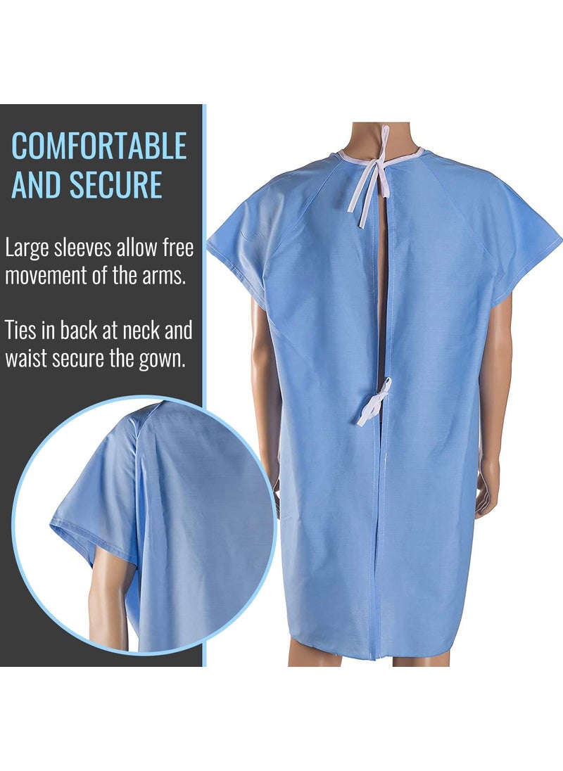 DMI DMI Easy Access Unisex Patient Hospital Gown Easy Care Machine Wasable ExtraLarge Blue  - Image 3