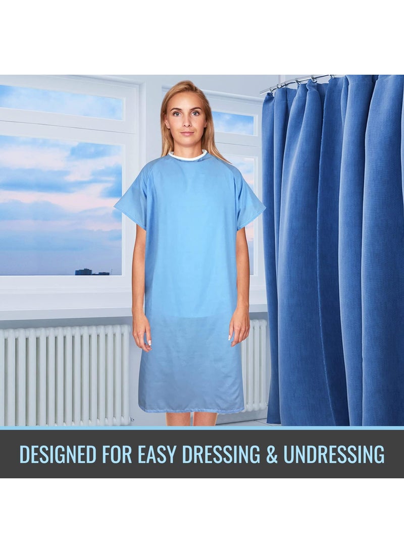 DMI DMI Easy Access Unisex Patient Hospital Gown Easy Care Machine Wasable ExtraLarge Blue  - Image 2