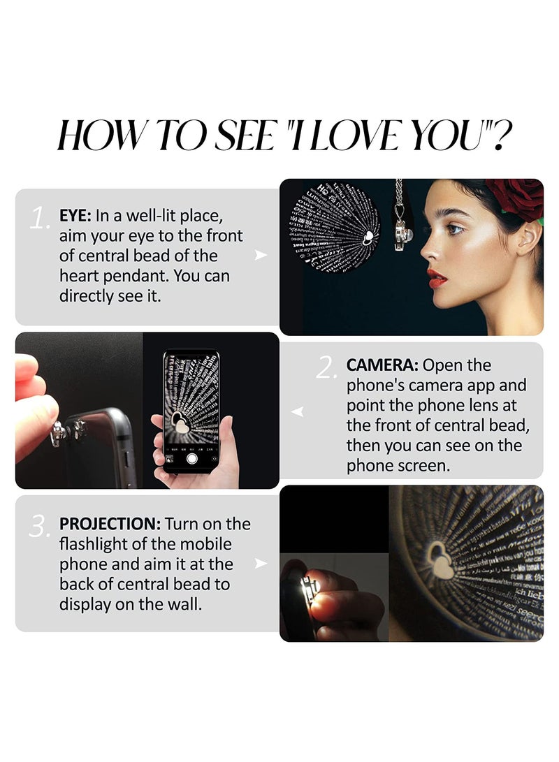 Eternal Rose Gift Box with Sterling Silver I Love You Necklace in 100 Languages, Handmade Forever Red Rose for Anniversary Birthday Gifts Teacher Gifts for Women Mum   Her - Image 5