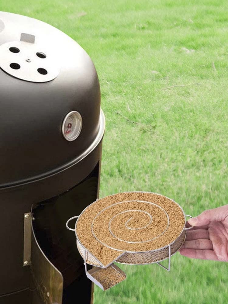 Abizarch Cold Smoke Generator for BBQ Grill or Smoker Wood Dust Hot and Cold Smoking Salmon Meat Burn, Stainless Steel Pellet Smoke Generator with Brush and Hooks, Round Cold Smoker Generator for Kettle - Image 2