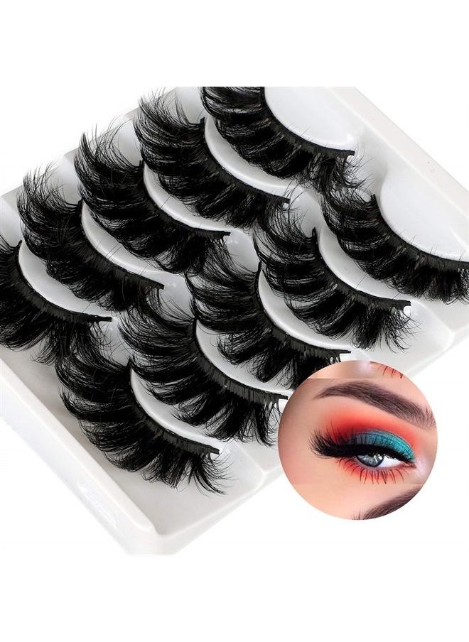 ALICROWN HAIR ALICROWN False Eyelashes 20MM Fluffy Crossed Luxury Volume Faux Mink Lashes 5D Thick Full Soft Handmade Lashes Pack  - Image 3