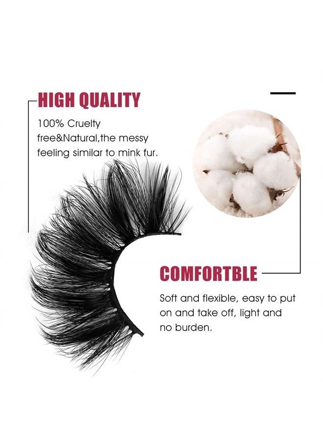 ALICROWN HAIR ALICROWN False Eyelashes 20MM Fluffy Crossed Luxury Volume Faux Mink Lashes 5D Thick Full Soft Handmade Lashes Pack  - Image 4