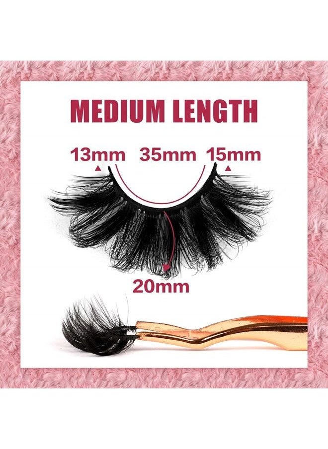 ALICROWN HAIR ALICROWN False Eyelashes 20MM Fluffy Crossed Luxury Volume Faux Mink Lashes 5D Thick Full Soft Handmade Lashes Pack  - Image 2
