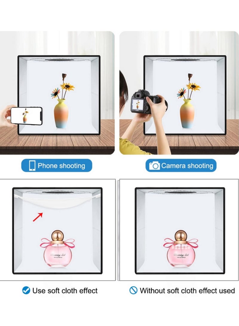 40cm Photo Studio Light Box Photography Lightbox Dimmable LED Light Studio Shooting Tent Box Kit With 12 Colors Backdrop and 6 Backgrounds PU5041B - Image 3