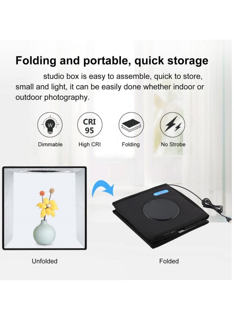 40cm Photo Studio Light Box Photography Lightbox Dimmable LED Light Studio Shooting Tent Box Kit With 12 Colors Backdrop and 6 Backgrounds PU5041B - Image 2