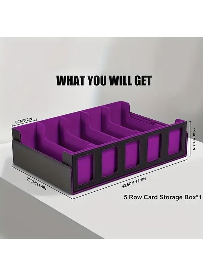 Black Purple Trading Card Storage Box with Display Window and Dice Tray 3900 Card Capacity for MTG TCG - Image 3