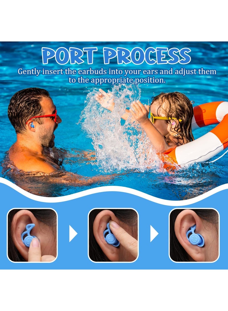 Barakah 5 Pairs Swimming Ear Plugs, Silicone Soft Reusable Waterproof Earplugs for Swimming, Surfing, Showering, Diving, Snorkeling – Comfortable and Secure Fit with Storage Cases (Multicolor) - Image 4