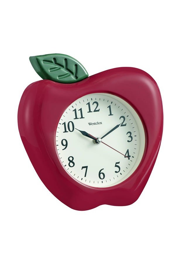 Westclox 3-Dimensional Apple 10" Wall Clock, Multicolor - Image 1