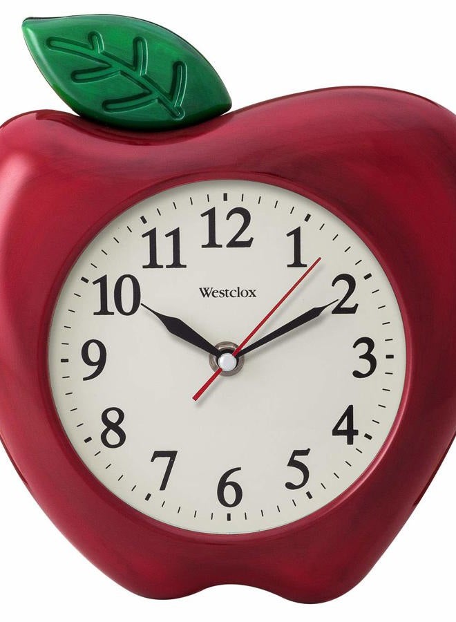 Westclox 3-Dimensional Apple 10" Wall Clock, Multicolor - Image 3