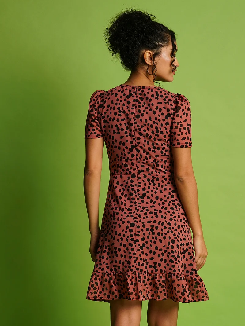 globus Women Floral Printed Crepe A-Line Dress