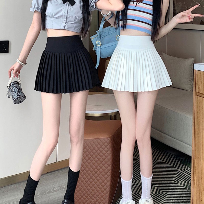 Pleated Skirt Four Seasons White Anti-Exposure Small Skirt Women'S Girl A- Line Skirt Jk - Image 2