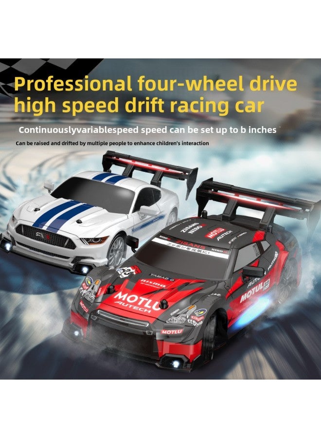 1:24 RC Drift High-speed Remote Control Car Mustang AE86 Four-wheel Drive Racing Toy Charging Model-Color:Wild Horse Blue-Scale:1:24  - Image 4