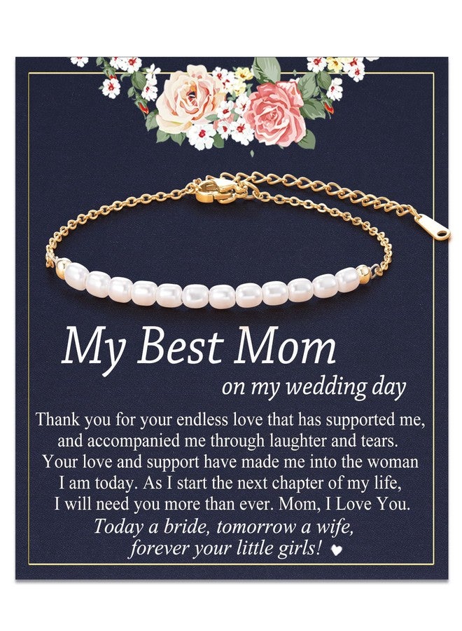 Tarsus Mom Bracelet Mother of The Bride Gifts from Daughter, Pearl Bracelet Jewelry Wedding Day Gift for Mom Gifts from Bride - Image 1