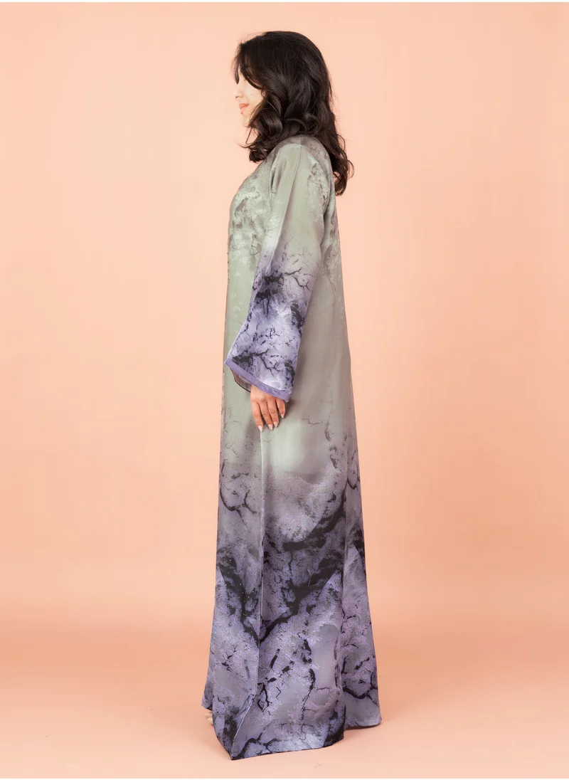 IKKXA Shadowed Print Jalabiya IN059 Green