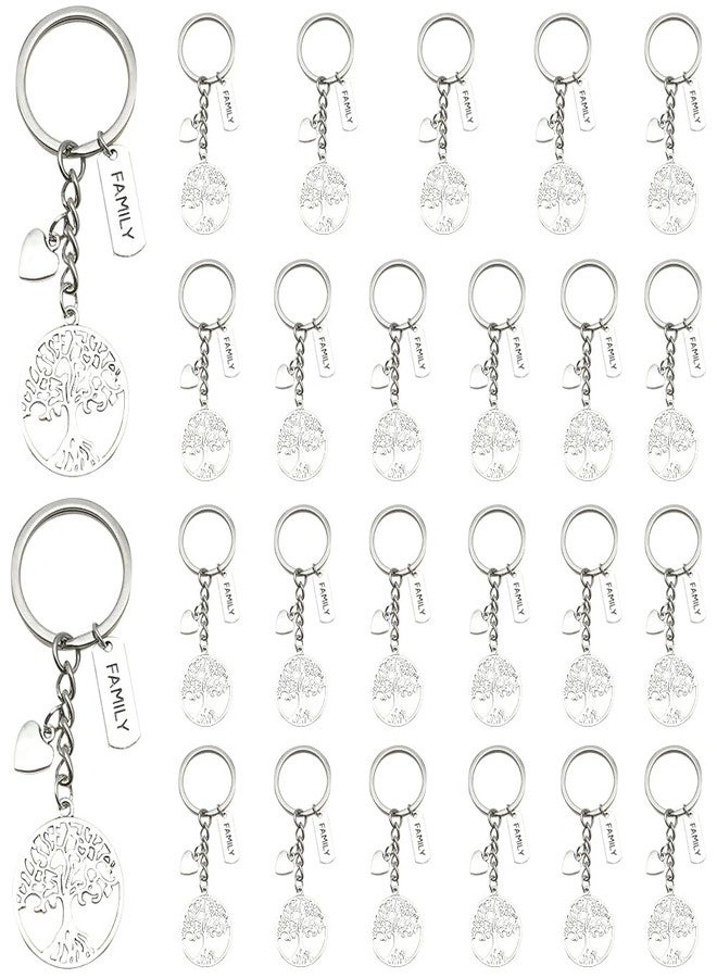 iMagitek 25 Pcs Family Tree Keychains with Heart Charm Tree Of Life Keyrings for Appreciation Gifts - Image 1