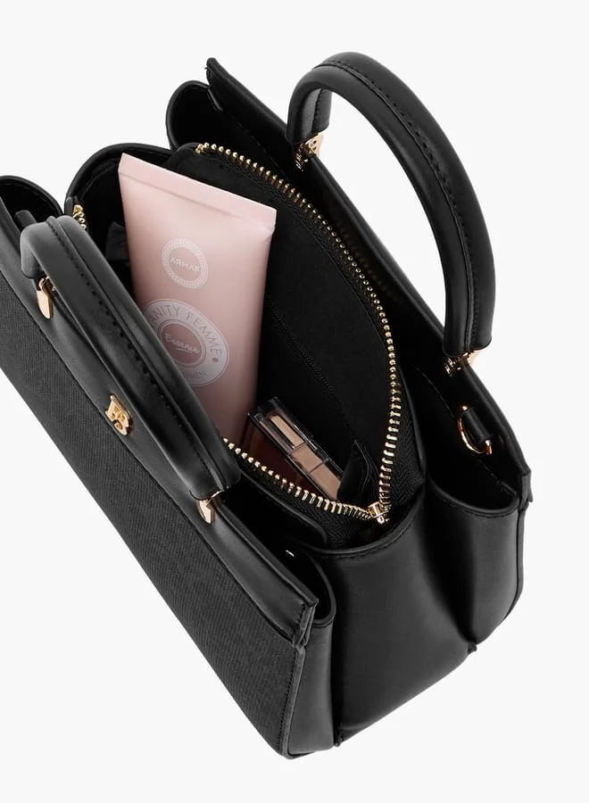 Flora Bella By Shoexpress Women Textured Tote Bag with Detachable Strap and Zip Closure