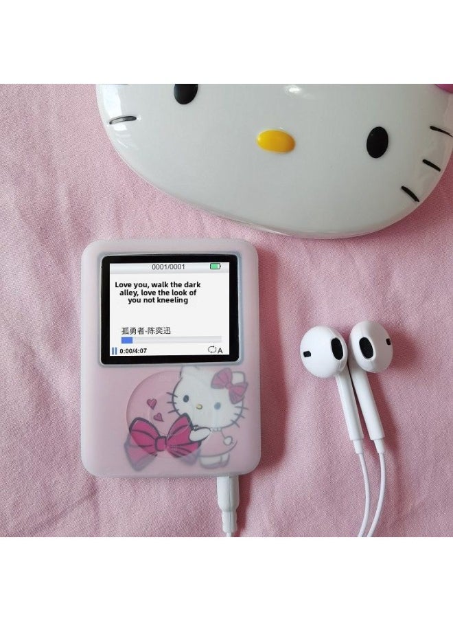 ماركة غير محددة - مشغل موسيقى MP3 OTG Cute Mini Walkman مع شاشة MP4 طالب يعمل بالكتاب الإلكتروني لون الجسم: KT Cat Internet Celebrity Model 01 [بطاقة + موضع خارجي] مع سعة ذاكرة بلوتوث: 128 جيجا [كابل بيانات + OTG مزدوج + فيلم ملون] - Image 1