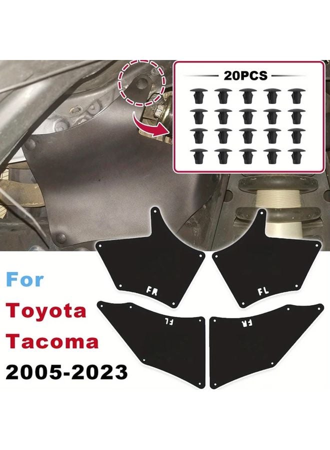 Black Fender Liners Splash Shields Apron Seals Mud Flaps For Toyota Tacoma 2005 2020 - Image 2