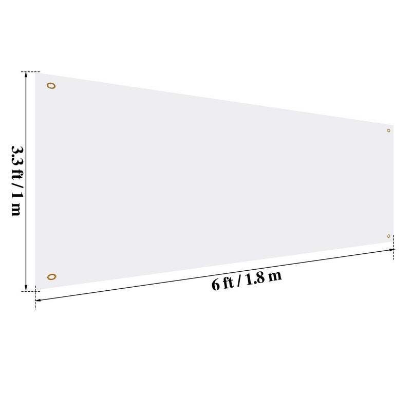 Zonon Large Blank Banners And Signs Polyester Oxford Cloth Sublimation Banner To Decorate With Hanging Rope For Indoor Wall Outdoor Easy Hang Diy Signs For Business Office(White,3.3 x 6 Feet) - Image 2