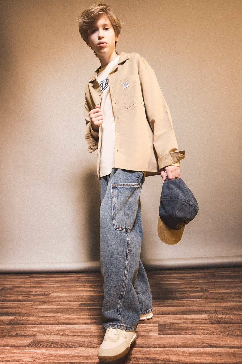 ديفاكتو قميص بولو اولادي كم طويل اوفر سايز - Image 4