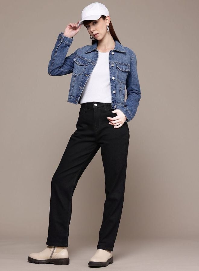 Freehand Women Straight Fit Solid Mid Rise Jeans - Image 5