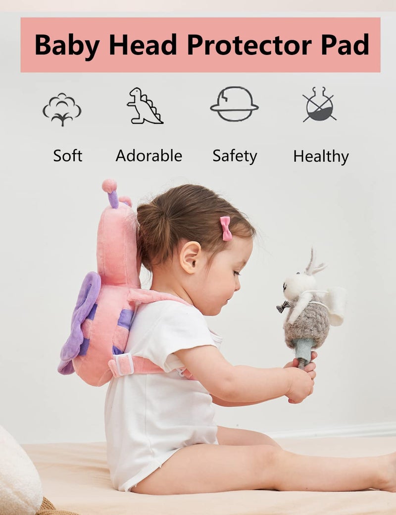 JunNeng Toddler Baby Head Protector Backpack for Toddler Walker with Knee Pads&Anti-Slip Socks, Tiger - Image 2