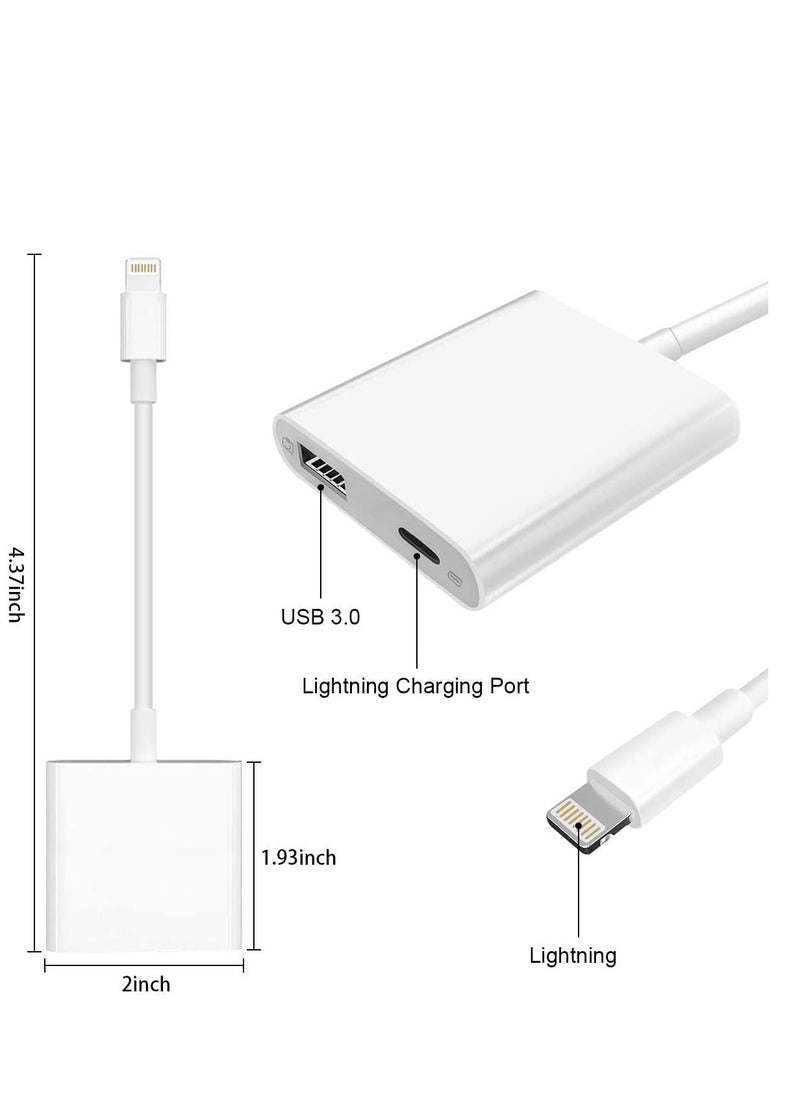 Generic - USB And Camera To Lightning Adapter White - Image 1