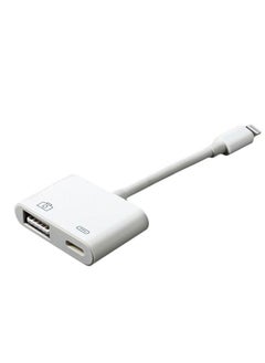 USB And Camera To Lightning Adapter White
