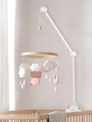 Abizarch 27inch Baby Crib Mobile Arm, Wooden Crib Mobile Holder, Angle Height Cot Mobile Arm, Crib Mobile Bed Bell Holder,Nursery Mobile Hanger-(Only arm- no mobile) (white) - Image 3