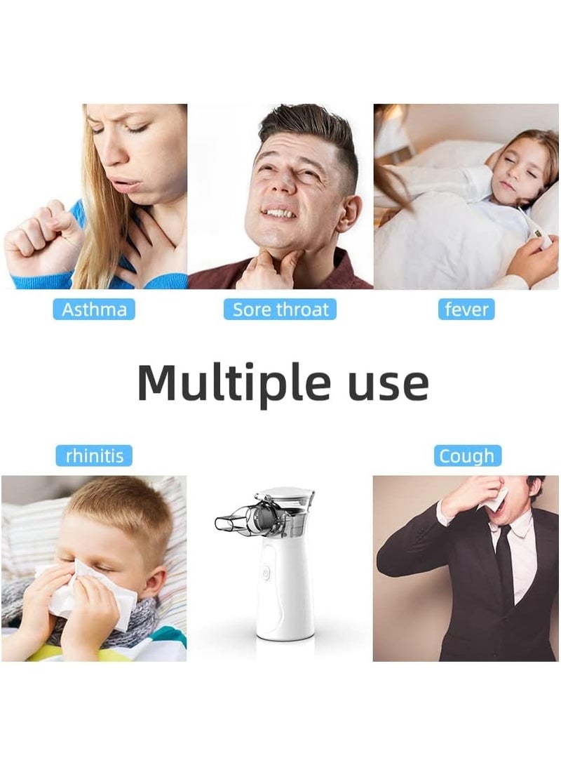 MESH New Mini Nebulizer Machine for Adults & Kids, Upgrade Portable Nebuliser USB Rechargeable Handheld Nebuliser with 2 Mask, 2 Adjustable Atomization Steam Inhaler for Home, Reusable, Silent and Ultrasonic Micro-grid Electronic Atomizer - Image 5