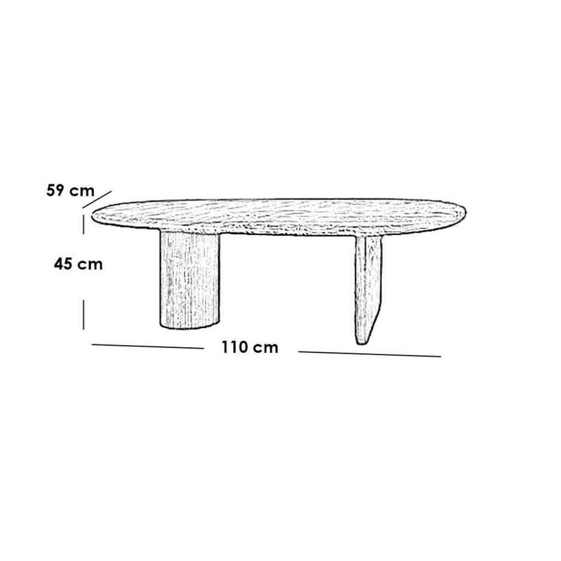 بيتك طاولة قهوة خشب طبيعي بني - 109×59×45 سم - Image 2