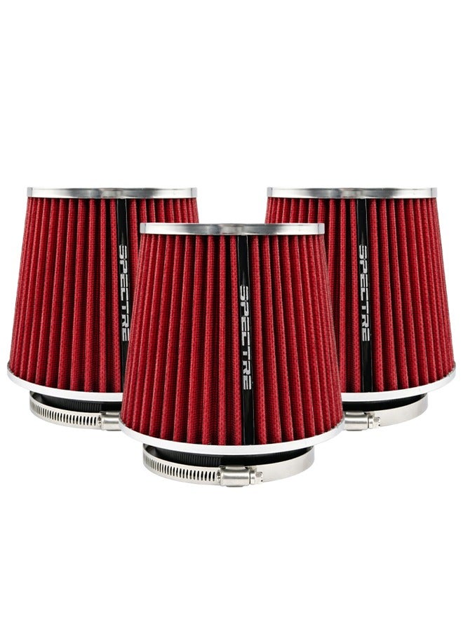 Universal Car High Flow Cone Air Filter 3PCS Clamp On Performance Intake Filter Washable Reusable Pre Oiled Cotton Gauze Engine Air Cleaner Kit for Car SUV Truck Cold Air Intake System Power Increase Durable Metal Mesh - Image 1