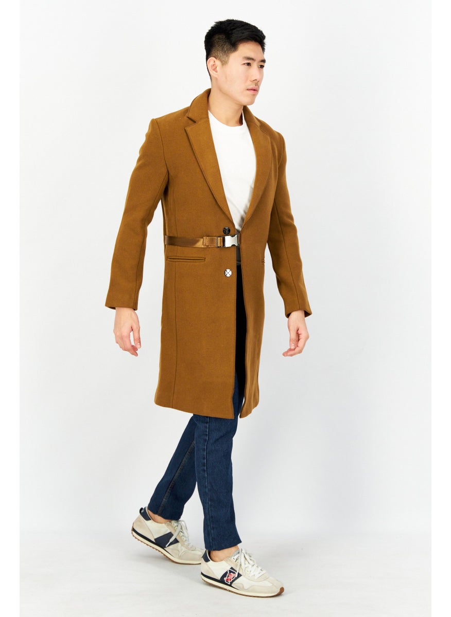 Jack Jones - Men Texture Trench Coat Jackets, Brown - Image 1