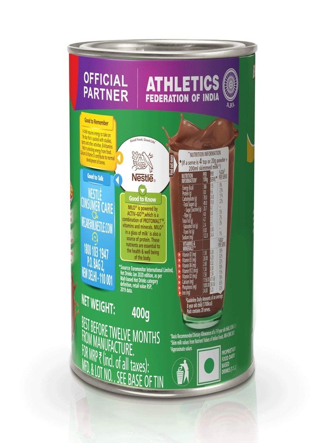 MILO Nestle Activ-Go Powder (Chocolate Flavour) Tin, 400 G - Image 2