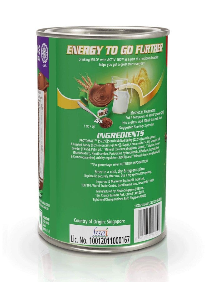 MILO Nestle Activ-Go Powder (Chocolate Flavour) Tin, 400 G - Image 3