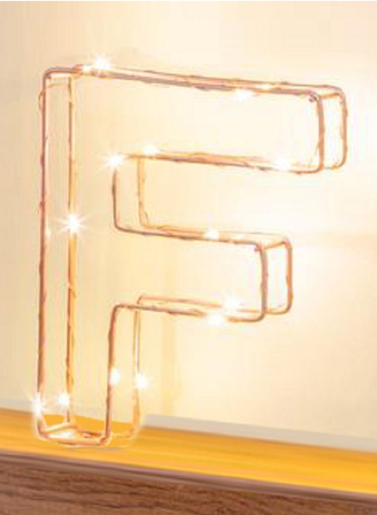 Salla Golden Letter F Glowing with LED Lights 25cm - Image 3