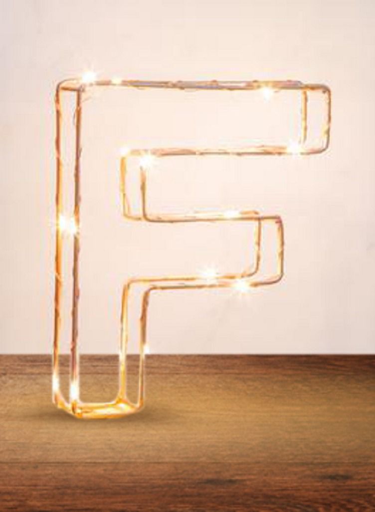 Salla Golden Letter F Glowing with LED Lights 25cm - Image 1
