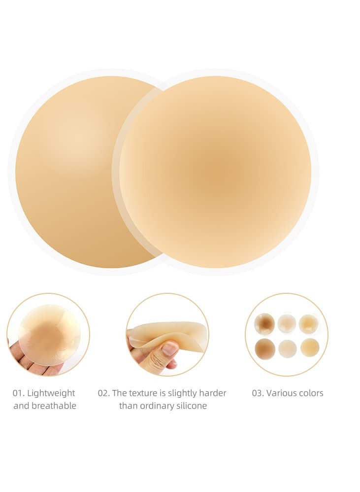 Glamroot Women's Silicone Nipple Cover With Tape For A-E Cup Size Beige - Image 3